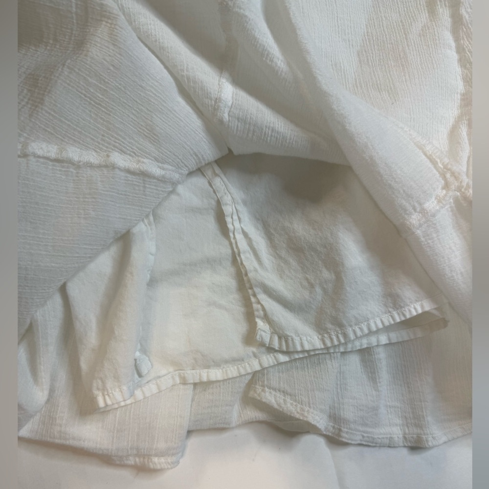 Cream Cotton Smocked Waist Flowy Midi Skirt – Stamp 10 - Picture 4 of 6